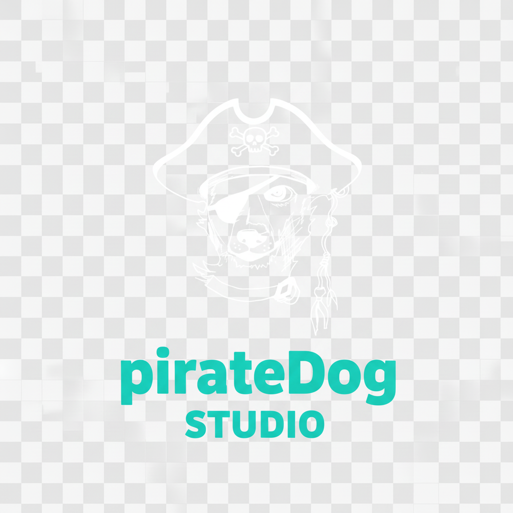 PirateDog logo with teal STUDIO text
